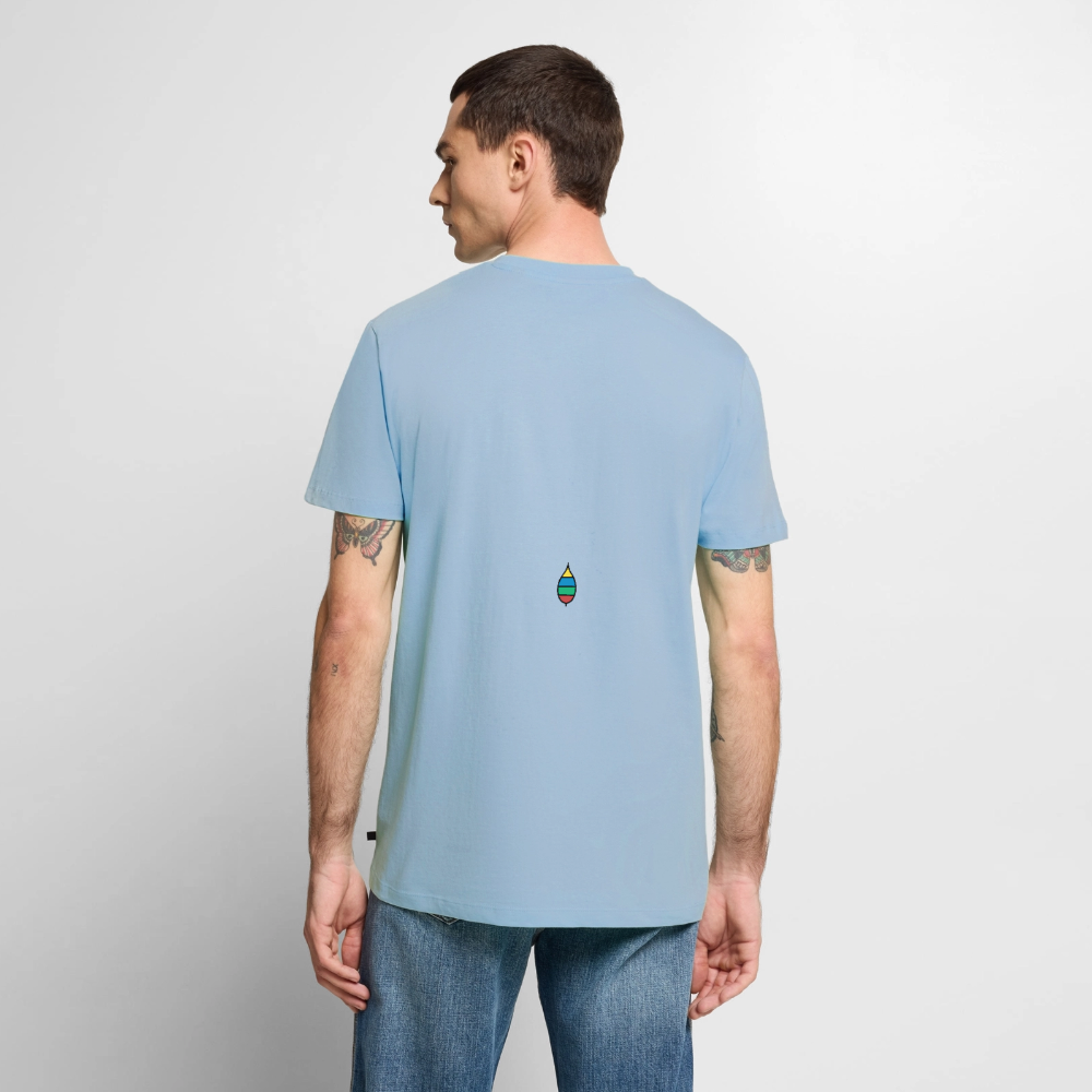 Herren-T-Shirt „federherz buntschwanz“ – Baumwolle | buntschwanz - Hellblau