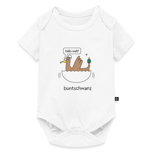 Babybody „hallo welt!“ – Bio-Baumwolle | buntschwanz - Weiß