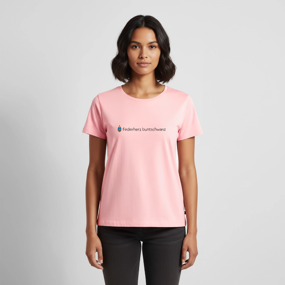 Damen-T-Shirt „federherz buntschwanz“ – Baumwolle | buntschwanz - Rosa