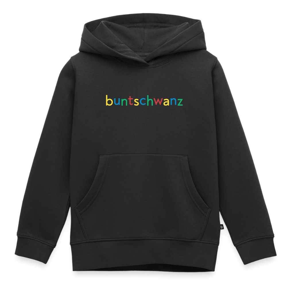 Kinder-Hoodie „buntschwanz“ – nachtfeder - Schwarz
