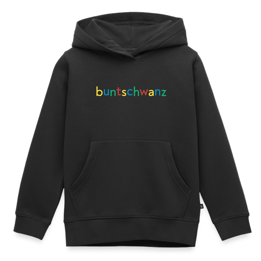 Kinder-Hoodie „buntschwanz“ – nachtfeder - Schwarz