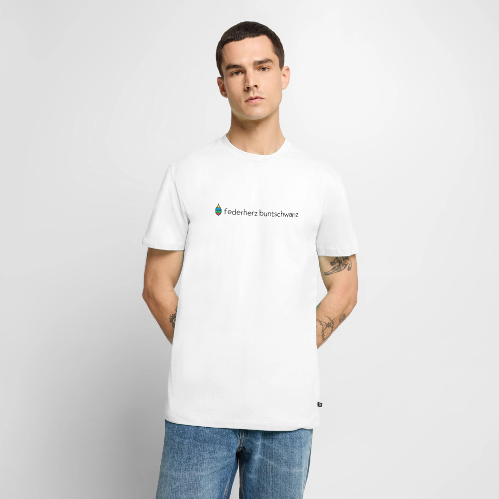 Herren-T-Shirt „federherz buntschwanz“ – Baumwolle | buntschwanz - Weiß