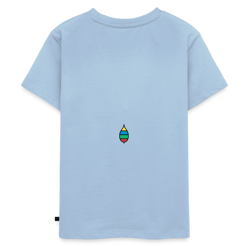 Kinder-T-Shirt „federherz buntschwanz“ – Baumwolle | buntschwanz - Hellblau