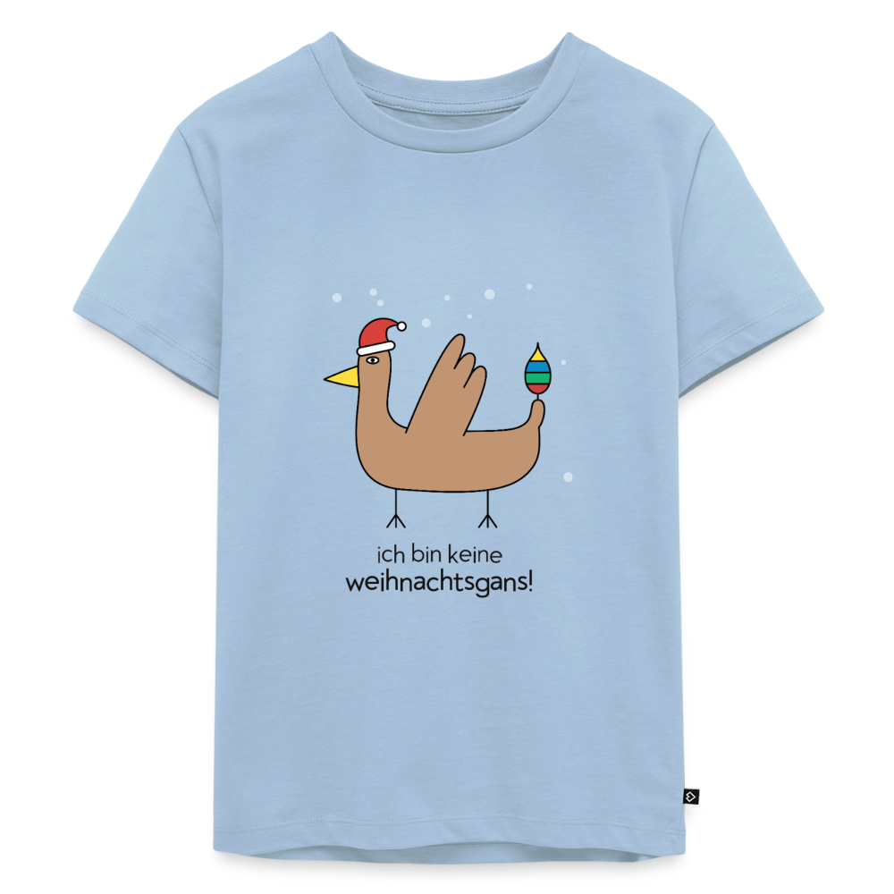 Kinder-T-Shirt „ich bin keine weihnachtsgans!“ | buntschwanz - Hellblau