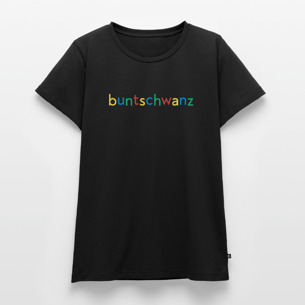 Damen-T-Shirt tailliert „buntschwanz“ – nachtfeder | buntschwanz - Schwarz