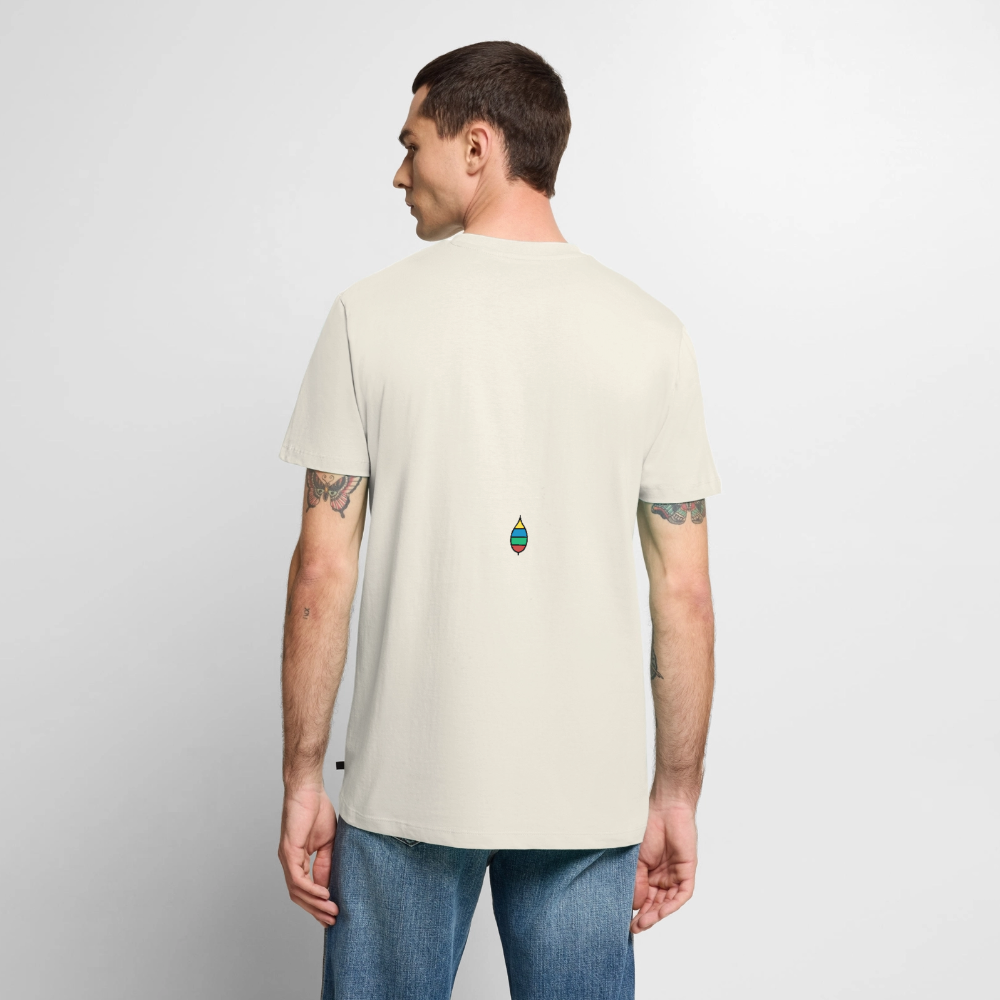 Herren-T-Shirt „federherz buntschwanz“ – Baumwolle | buntschwanz - Naturweiß