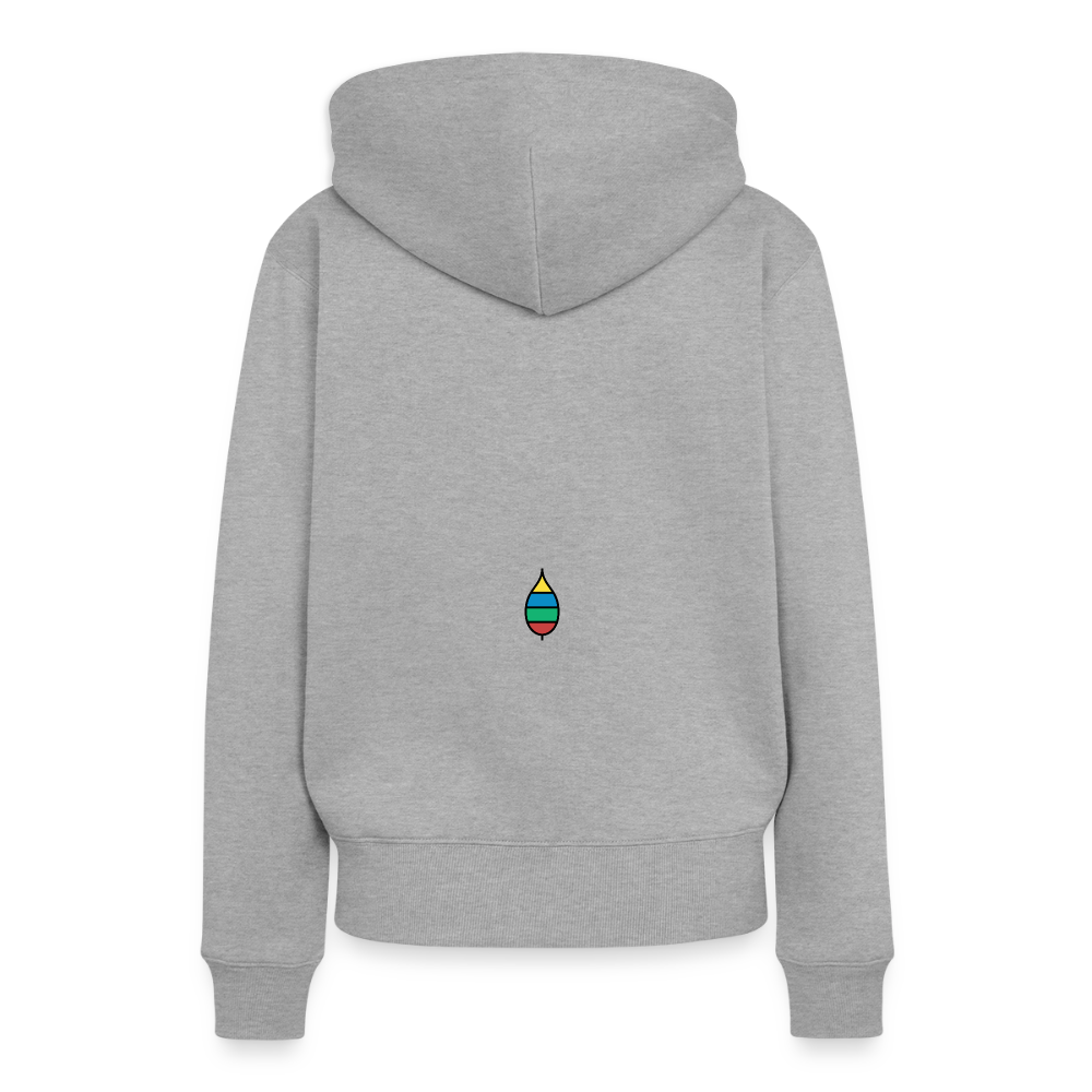 Damen-Hoodie „federherz buntschwanz“ | buntschwanz - Grau meliert
