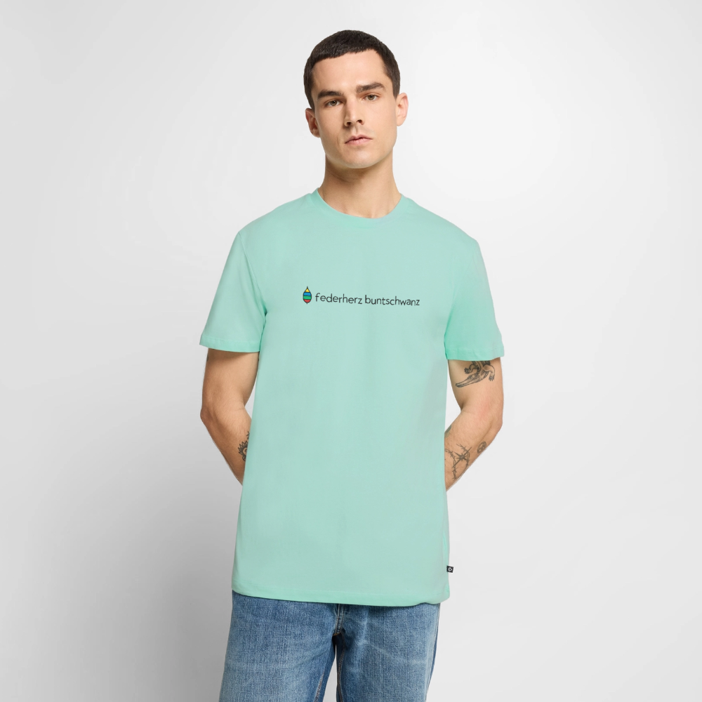 Herren-T-Shirt „federherz buntschwanz“ – Baumwolle | buntschwanz - Mint 