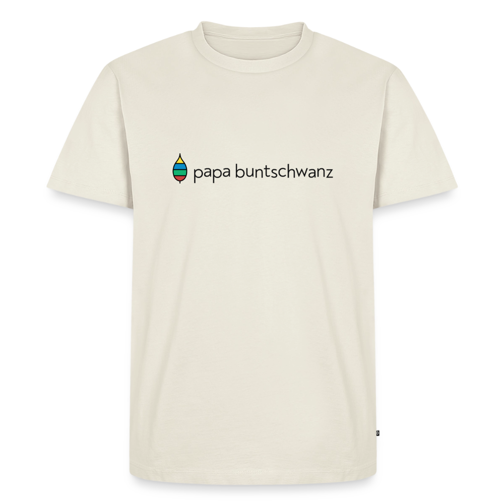 Herren-T-Shirt „papa buntschwanz“ – Baumwolle | buntschwanz - Naturweiß