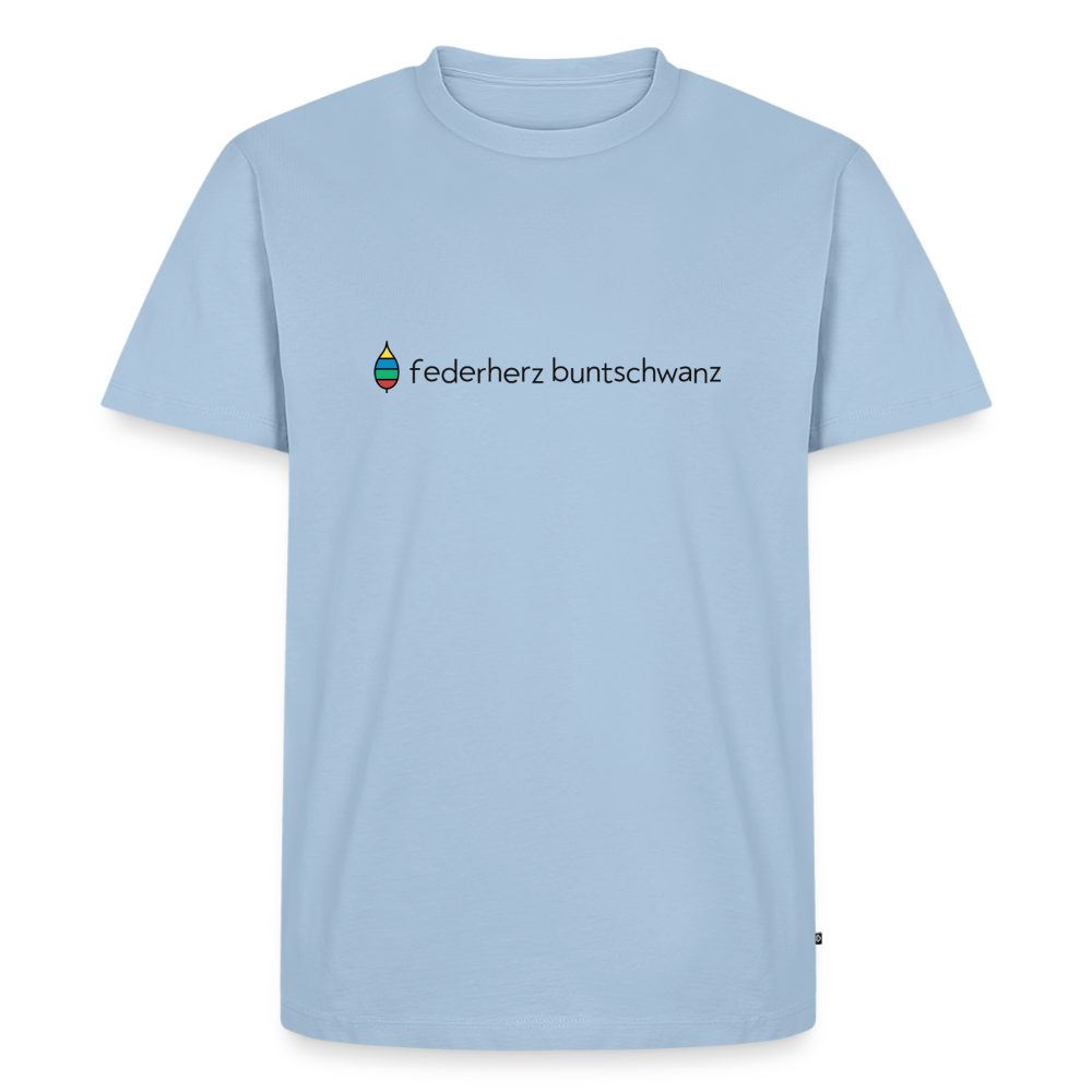 Herren-T-Shirt „federherz buntschwanz“ – Baumwolle | buntschwanz - Hellblau