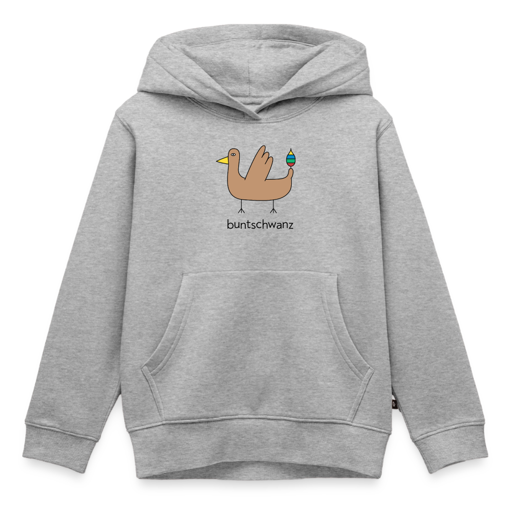 Kinder-Hoodie „Original buntschwanz“ mit Feder-Schwänzchen | buntschwanz - Grau meliert