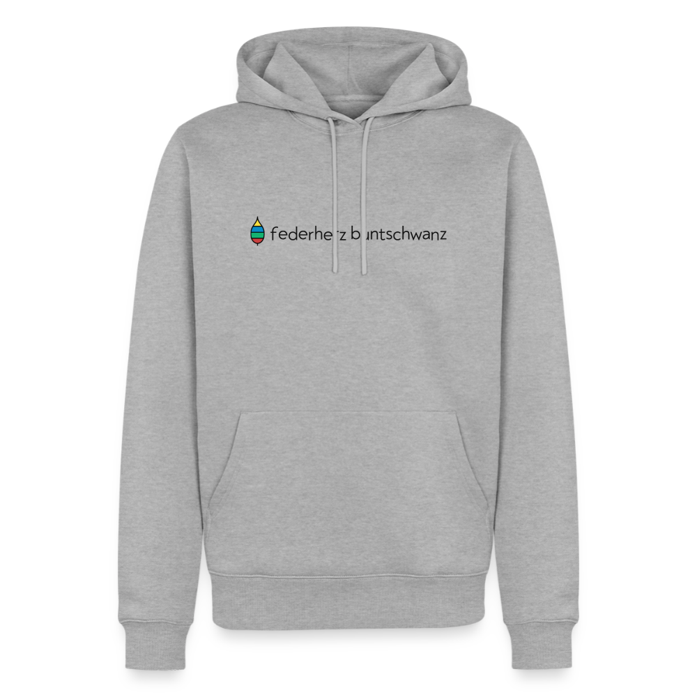 Herren-Hoodie „federherz buntschwanz“ | buntschwanz - Grau meliert