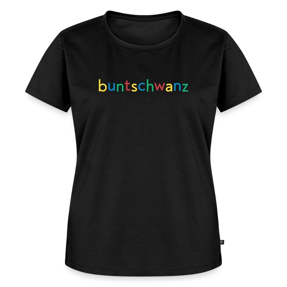 Damen-T-Shirt tailliert „buntschwanz“ – nachtfeder | buntschwanz - Schwarz