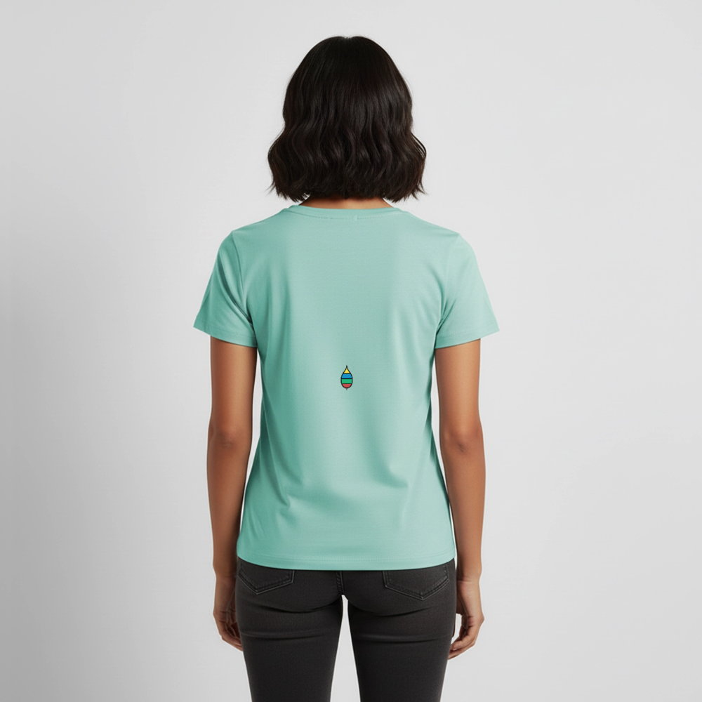Damen-T-Shirt „federherz buntschwanz“ – Baumwolle | buntschwanz - Mint 