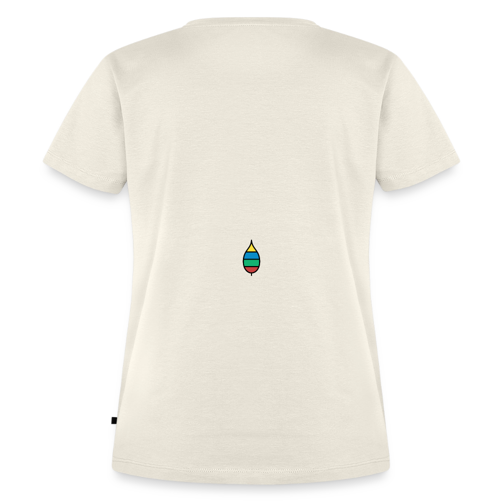 Damen-T-Shirt „federherz buntschwanz“ – Baumwolle | buntschwanz - Naturweiß