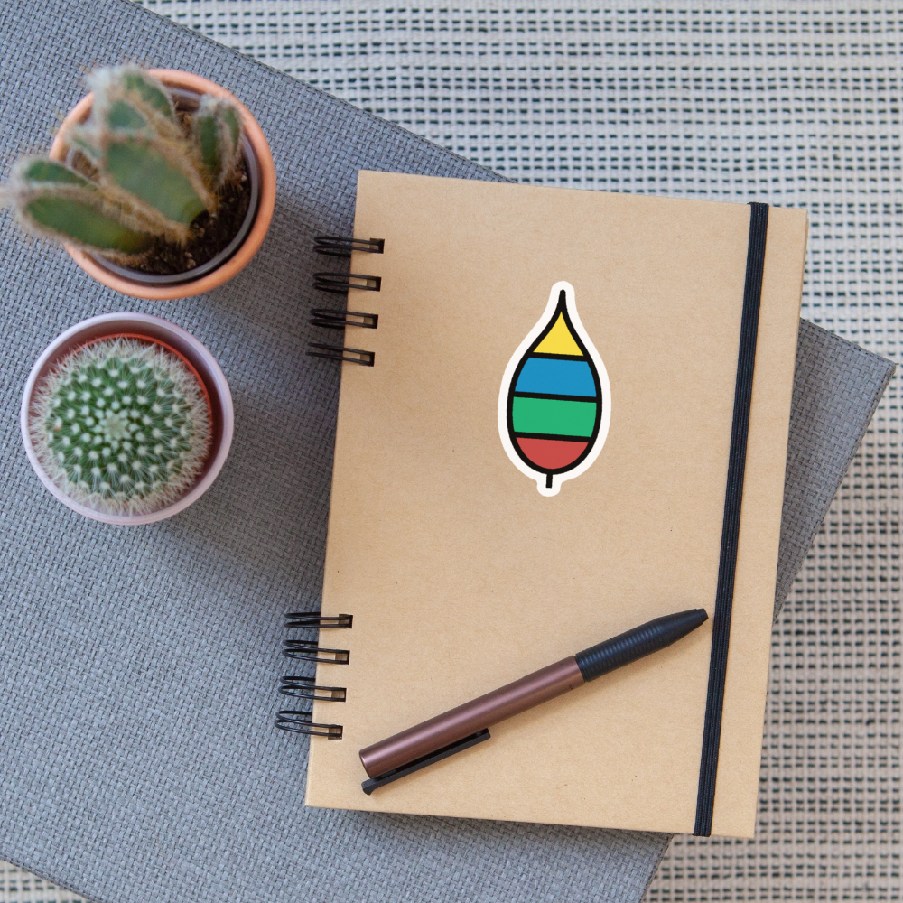Sticker „bunte Feder“ | buntschwanz - Mattweiß