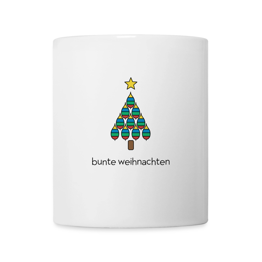 Tasse „bunte weihnachten“ – Federbaum | buntschwanz - Weiß
