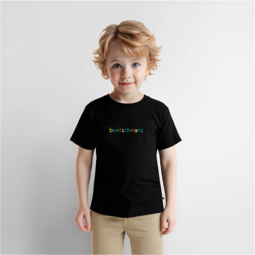 Kinder-T-Shirt „buntschwanz“ – nachtfeder - Schwarz