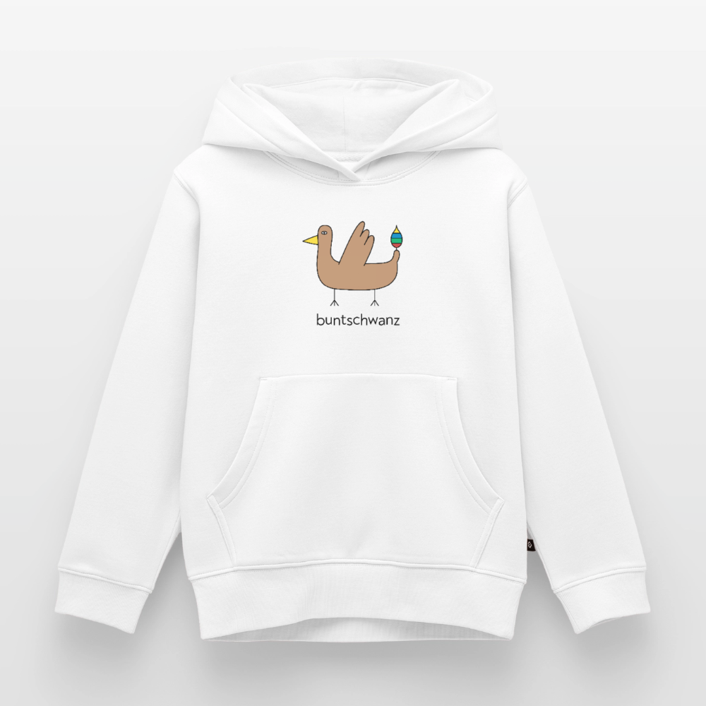 Kinder-Hoodie „Original buntschwanz“ mit Feder-Schwänzchen | buntschwanz - Weiß