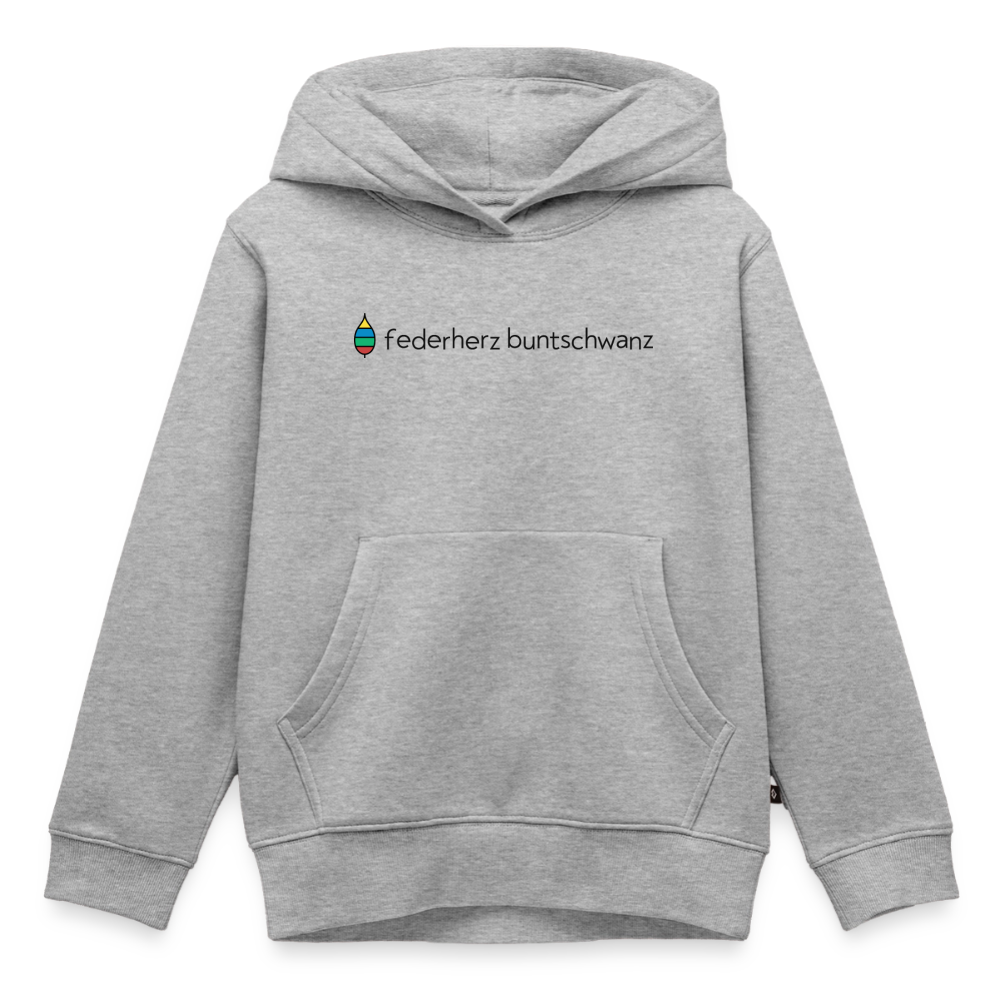 Kinder-Hoodie „federherz buntschwanz“ | buntschwanz - Grau meliert
