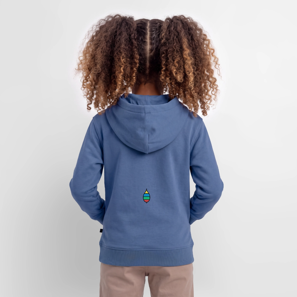 Kinder-Hoodie „Original buntschwanz“ mit Feder-Schwänzchen | buntschwanz - Taubenblau