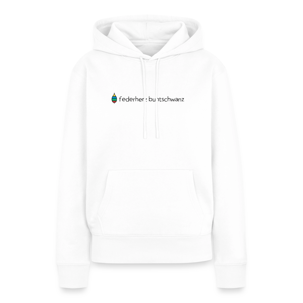 Damen-Hoodie „federherz buntschwanz“ | buntschwanz - Weiß