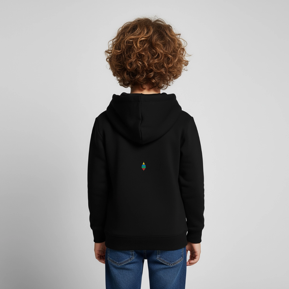 Kinder-Hoodie „buntschwanz“ – nachtfeder - Schwarz
