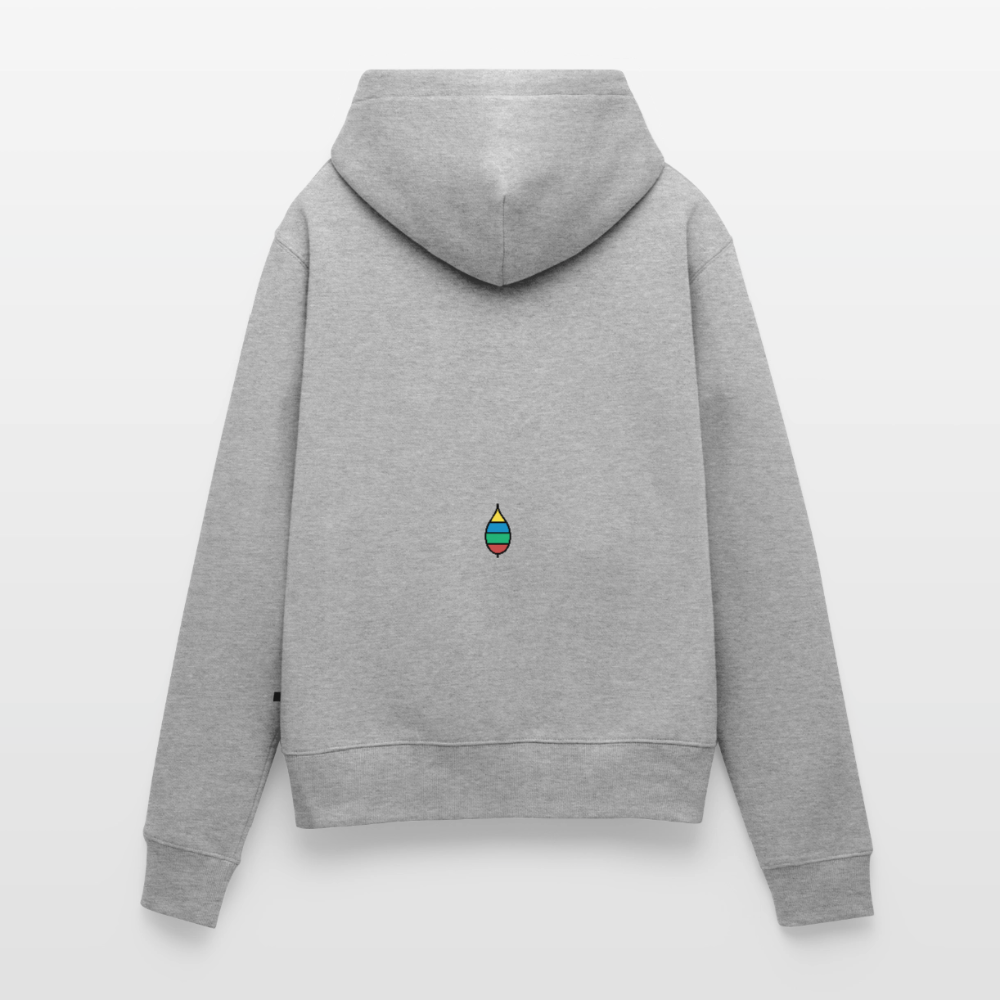 Damen-Hoodie „federherz buntschwanz“ | buntschwanz - Grau meliert