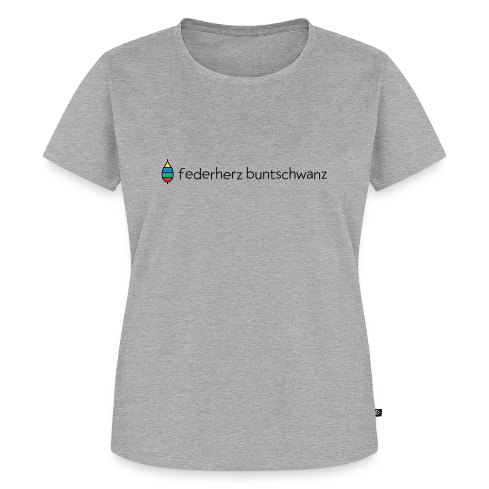 Damen-T-Shirt „federherz buntschwanz“ – Baumwolle | buntschwanz - Grau meliert