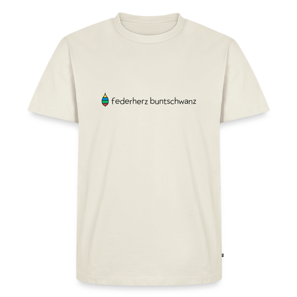 Herren-T-Shirt „federherz buntschwanz“ – Baumwolle | buntschwanz - Naturweiß