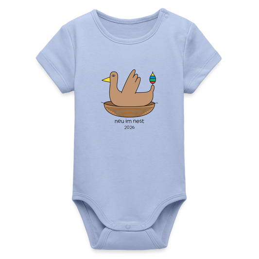 Babybody „neu im nest 2026“ – Bio-Baumwolle | buntschwanz - Sky