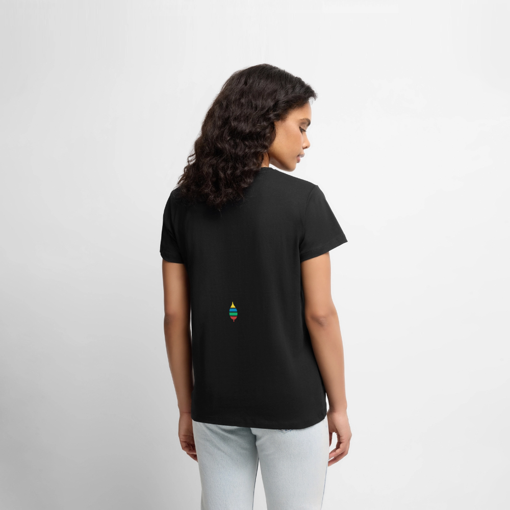 Damen-T-Shirt tailliert „buntschwanz“ – nachtfeder | buntschwanz - Schwarz