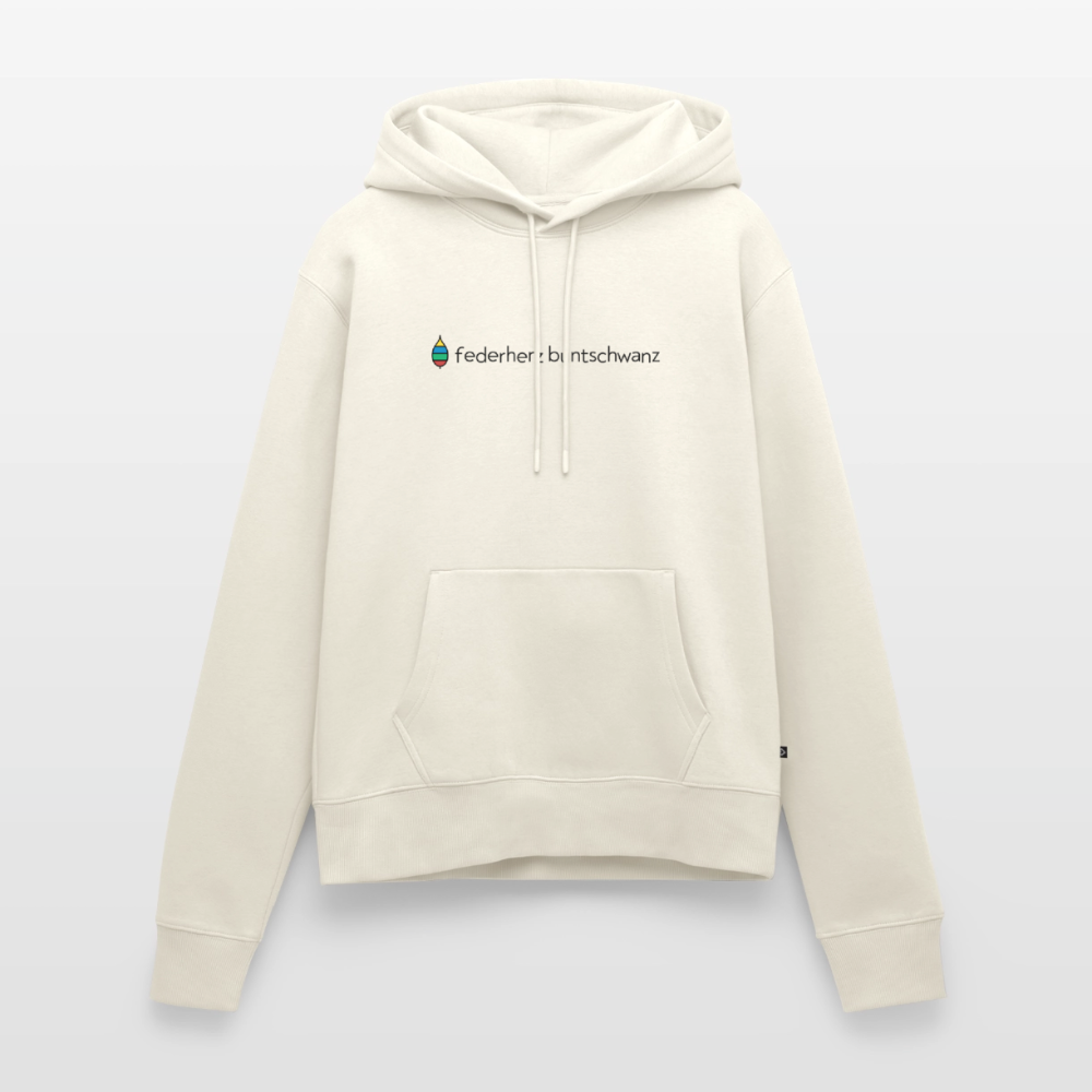 Damen-Hoodie „federherz buntschwanz“ | buntschwanz - Naturweiß