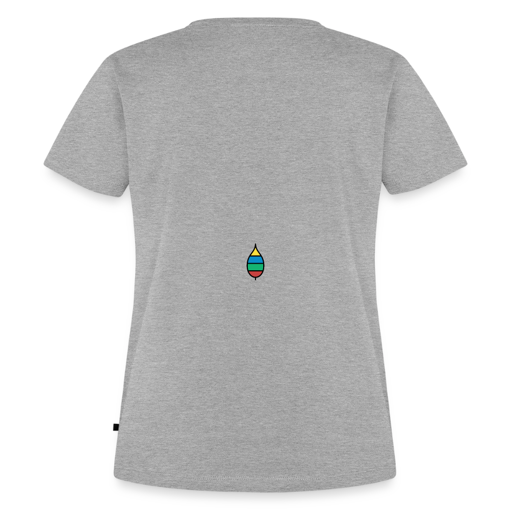 Damen-T-Shirt „federherz buntschwanz“ – Baumwolle | buntschwanz - Grau meliert