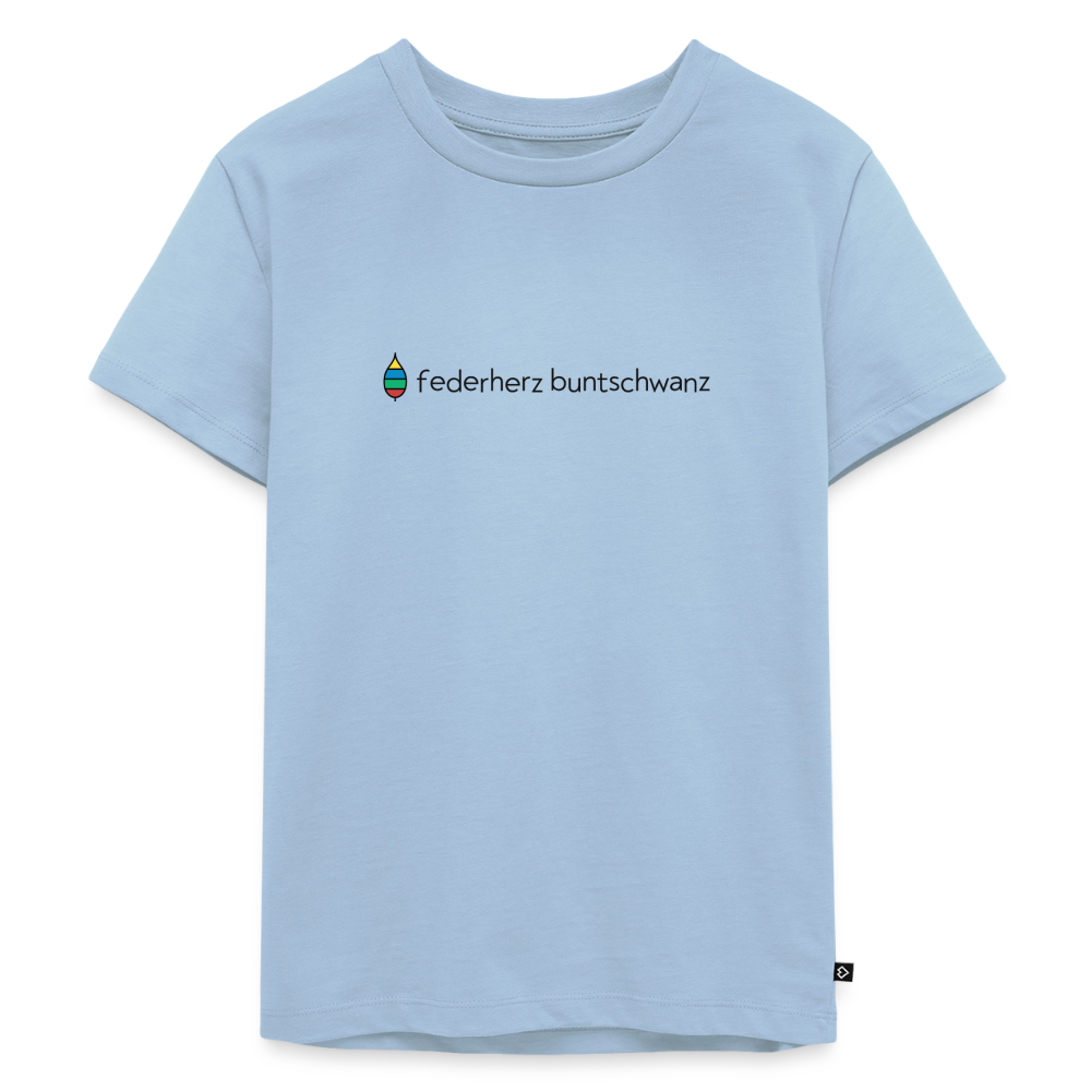 Kinder-T-Shirt „federherz buntschwanz“ – Baumwolle | buntschwanz - Hellblau