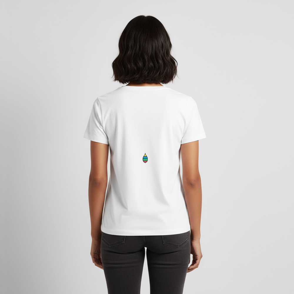 Damen-T-Shirt „federherz buntschwanz“ – Baumwolle | buntschwanz - Weiß