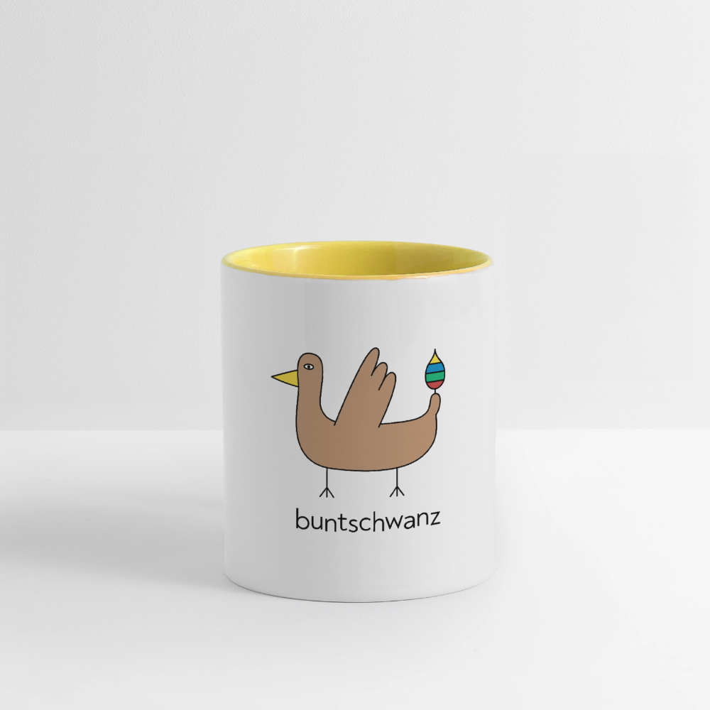 Tasse „Original buntschwanz“ – zweifarbig | buntschwanz - Weiß/Gelb
