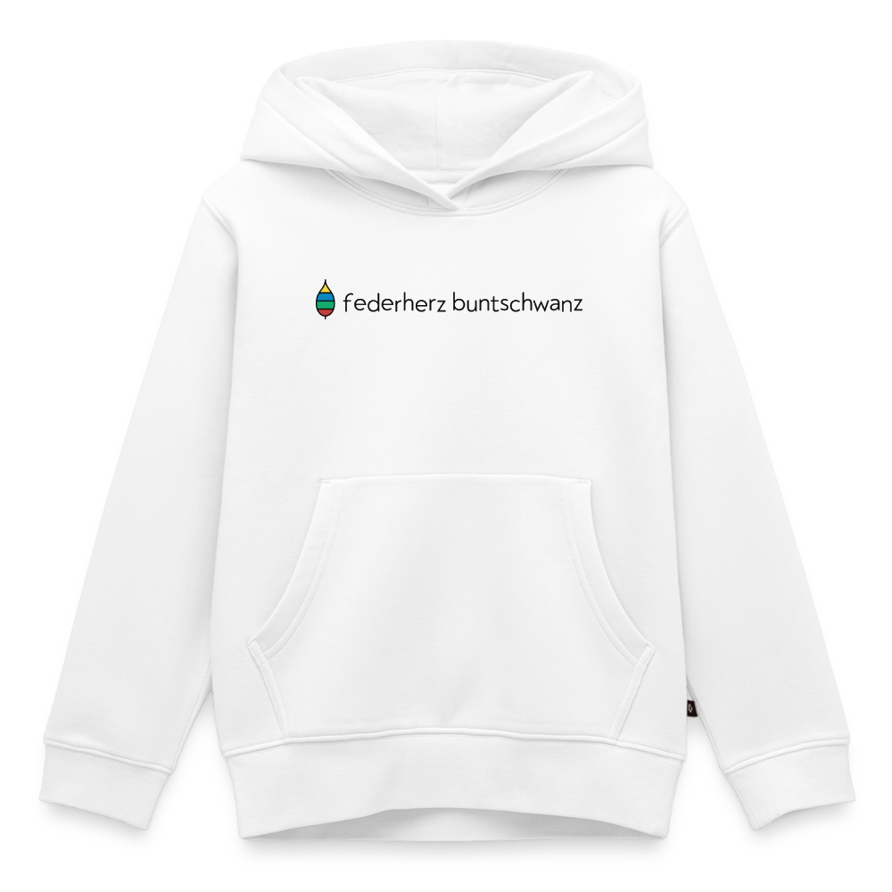Kinder-Hoodie „federherz buntschwanz“ | buntschwanz - Weiß