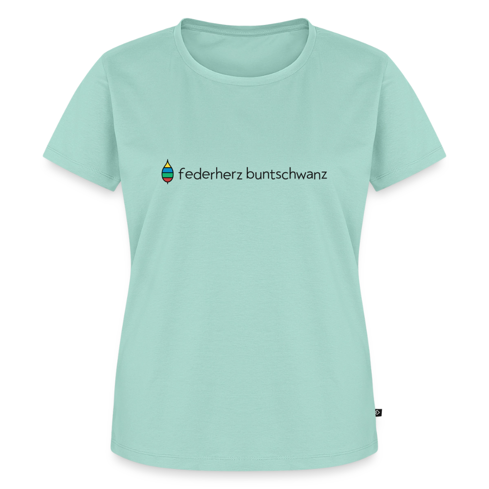 Damen-T-Shirt „federherz buntschwanz“ – Baumwolle | buntschwanz - Mint 