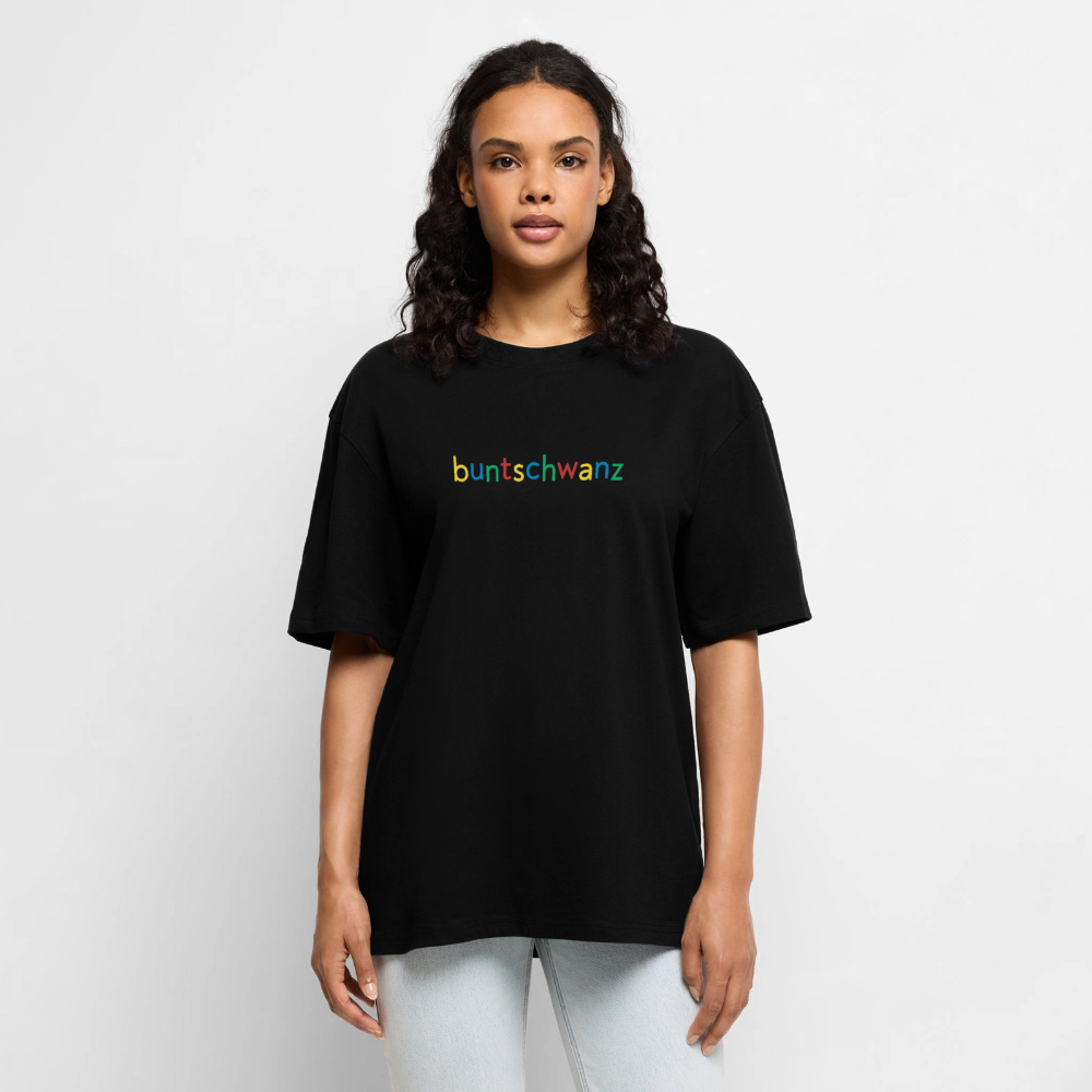 Oversize T-Shirt „buntschwanz“ Black Edition – Bio-Baumwolle | buntschwanz - Schwarz