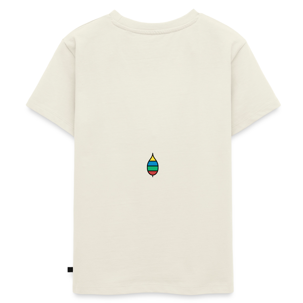 Kinder-T-Shirt „federherz buntschwanz“ – Baumwolle | buntschwanz - Naturweiß