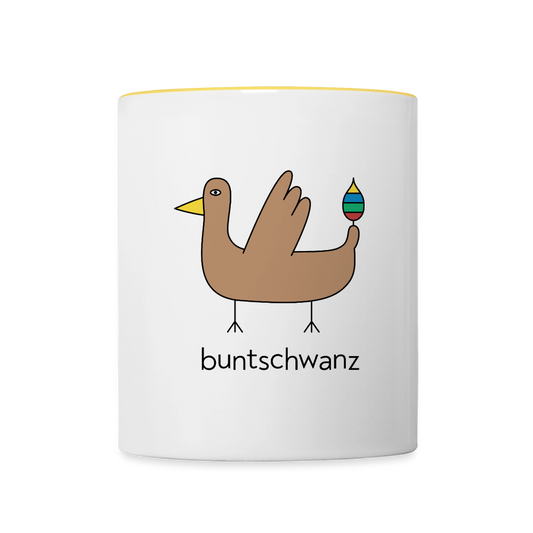 Tasse „Original buntschwanz“ – zweifarbig | buntschwanz - Weiß/Gelb