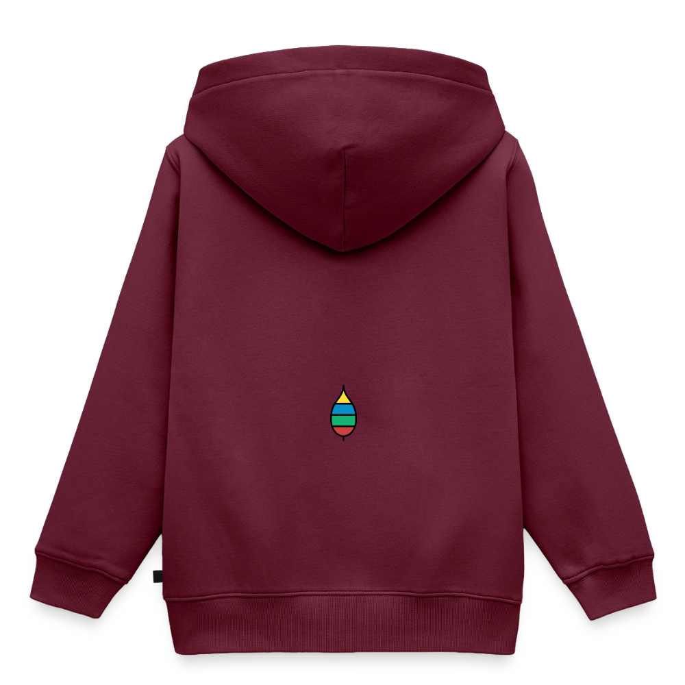 Kinder-Hoodie „Original buntschwanz“ mit Feder-Schwänzchen | buntschwanz - Burgunderrot