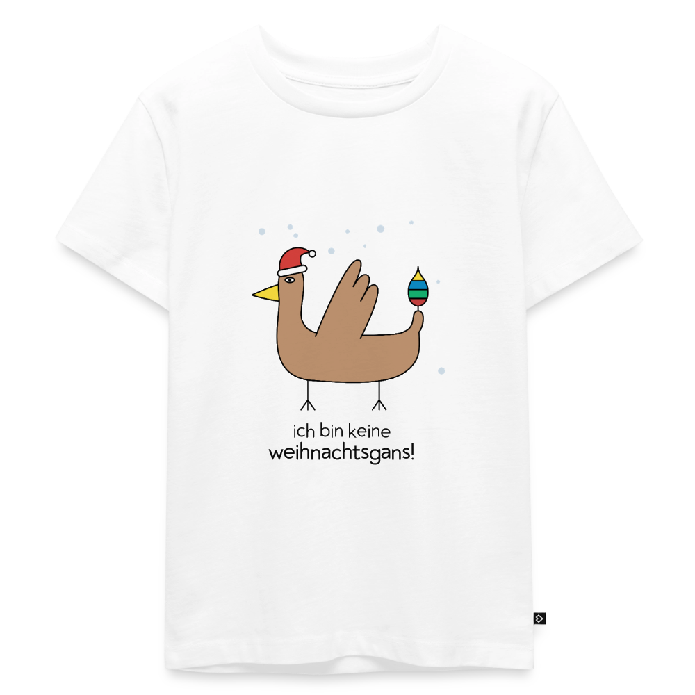 Kinder-T-Shirt „ich bin keine weihnachtsgans!“ | buntschwanz - Weiß
