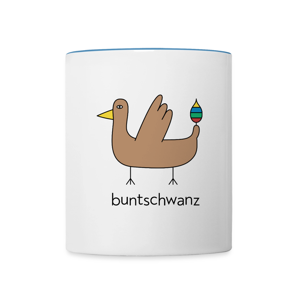 Tasse „Original buntschwanz“ – zweifarbig | buntschwanz - Weiß/Hellblau