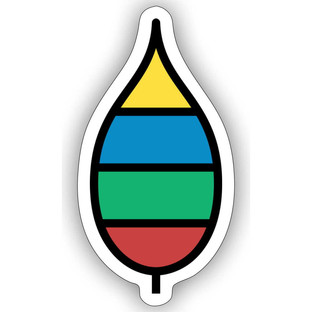 Sticker „bunte Feder“ | buntschwanz - Mattweiß