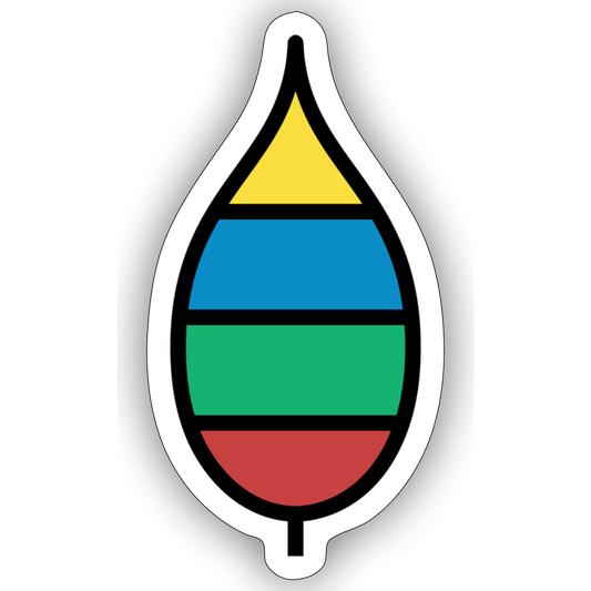 Sticker „bunte Feder“ | buntschwanz - Mattweiß