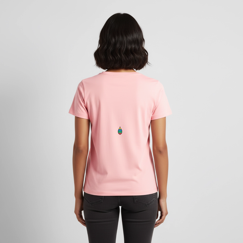 Damen-T-Shirt „federherz buntschwanz“ – Baumwolle | buntschwanz - Rosa