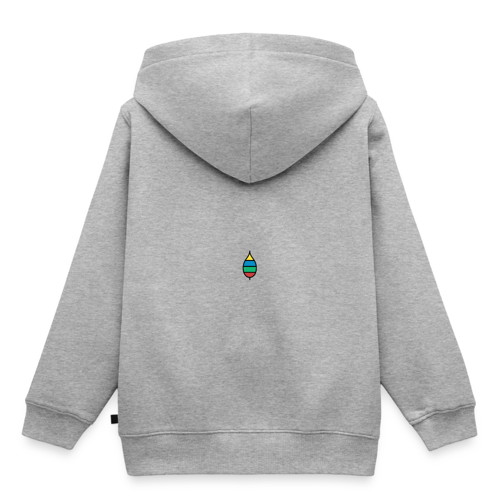 Kinder-Hoodie „federherz buntschwanz“ | buntschwanz - Grau meliert