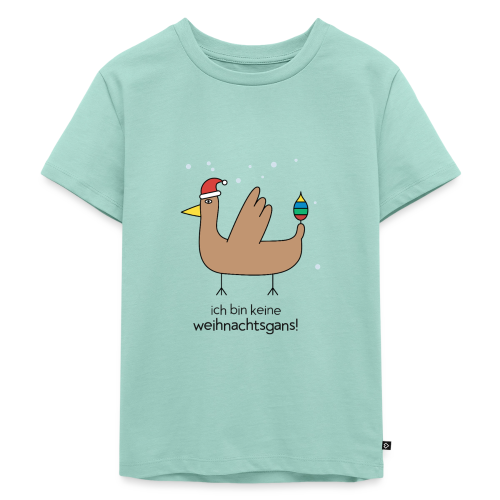 Kinder-T-Shirt „ich bin keine weihnachtsgans!“ | buntschwanz - Mint 
